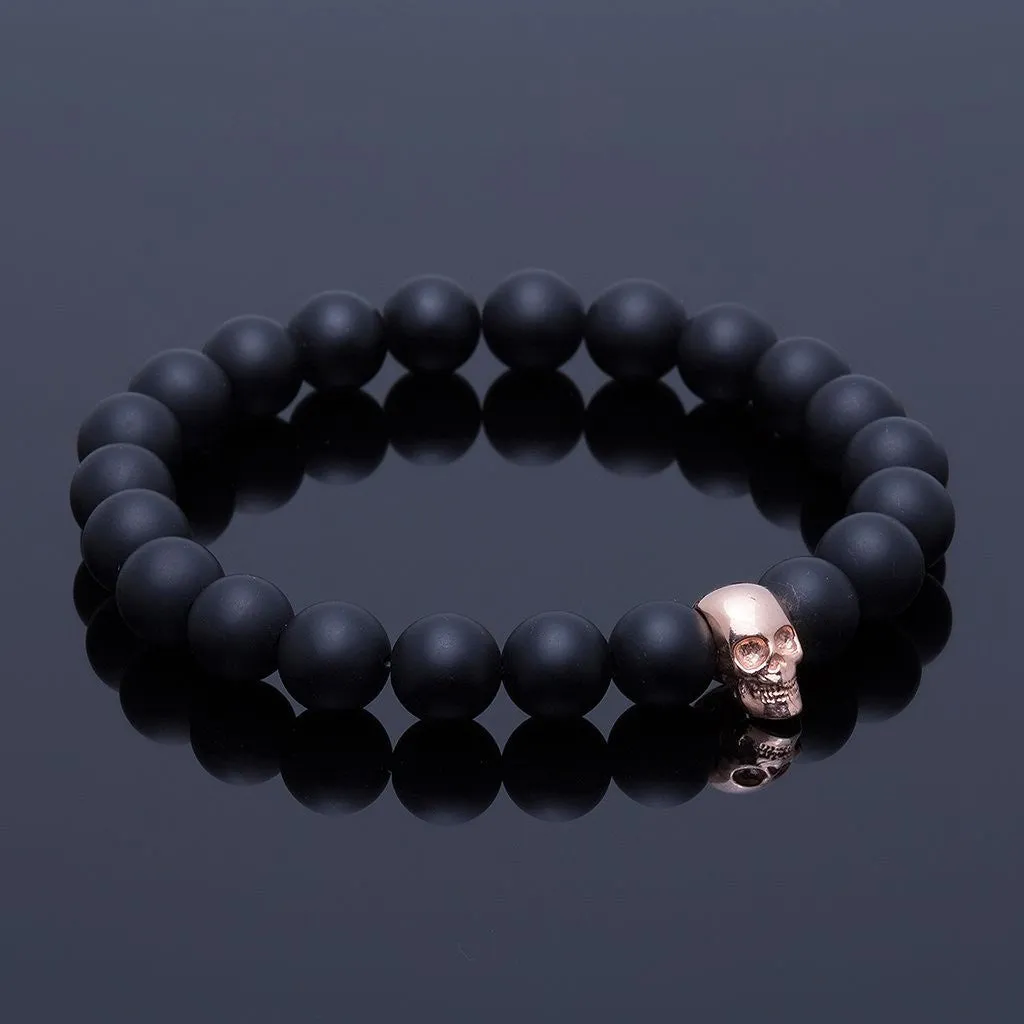 Skull Beaded Bracelet - Silver