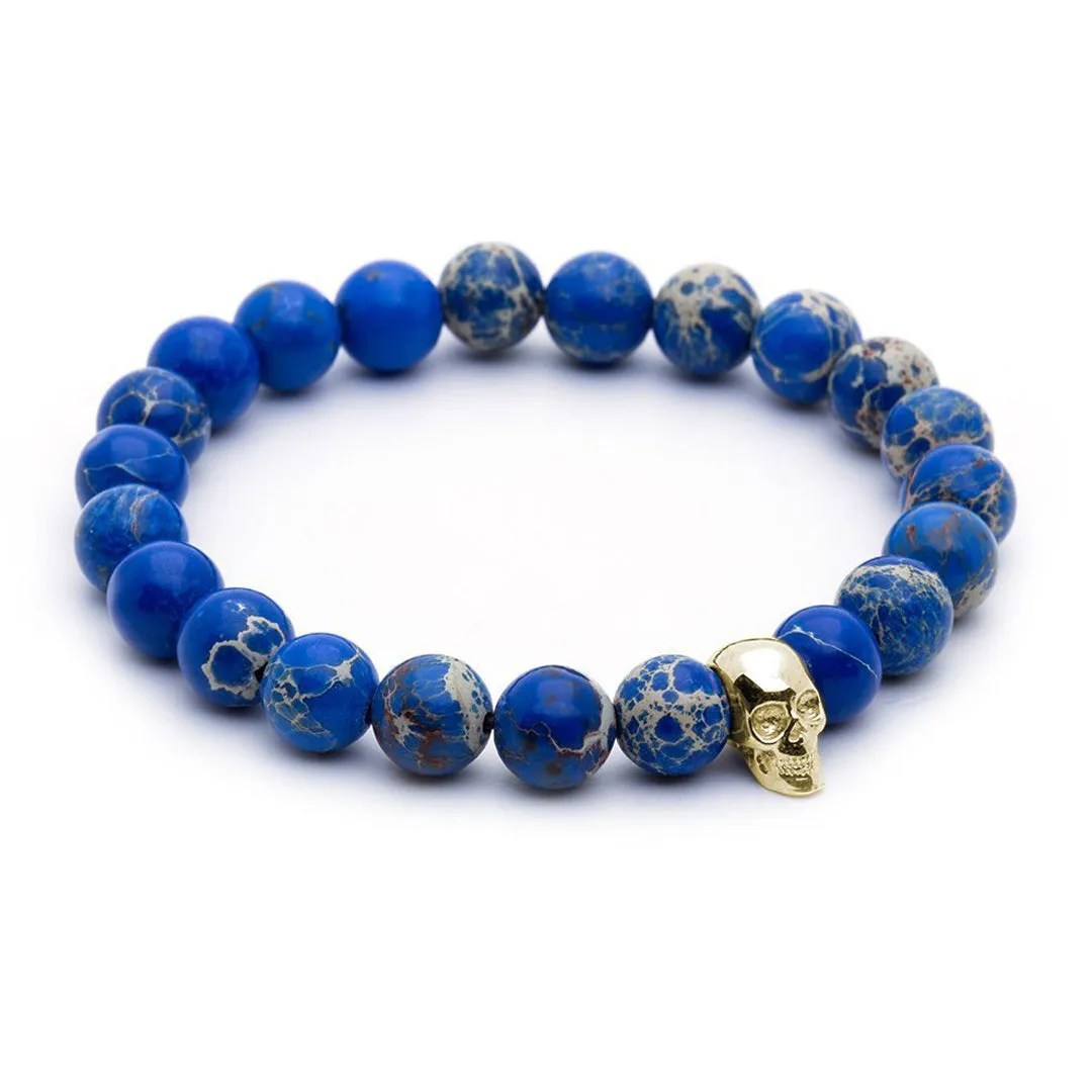 Skull Beaded Bracelet - Silver