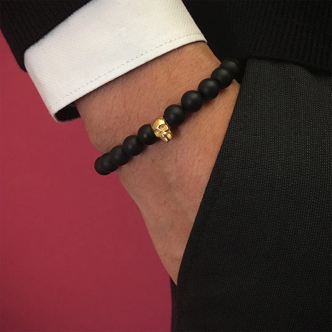 Skull Beaded Bracelet - Silver