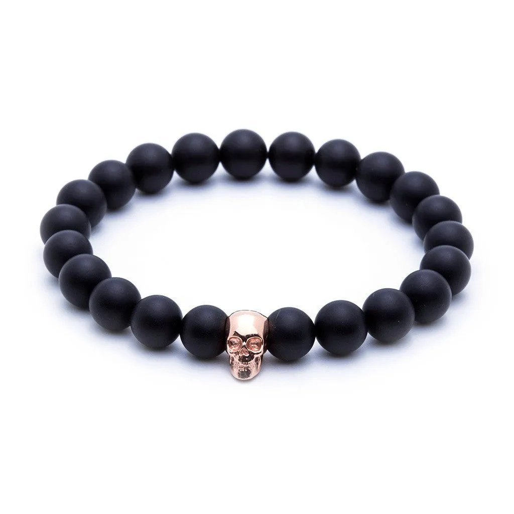 Skull Beaded Bracelet - Silver