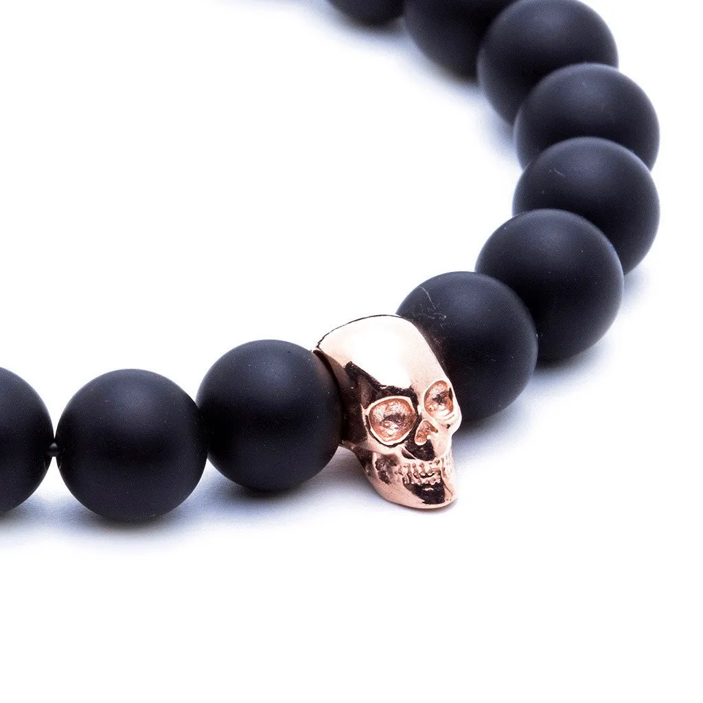 Skull Beaded Bracelet - Silver