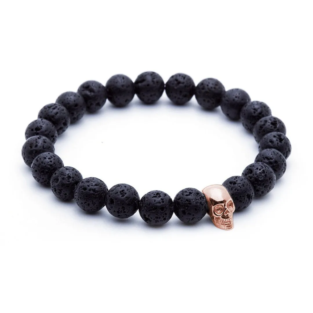 Skull Beaded Bracelet - Silver