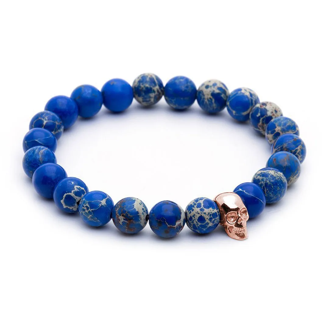 Skull Beaded Bracelet - Silver