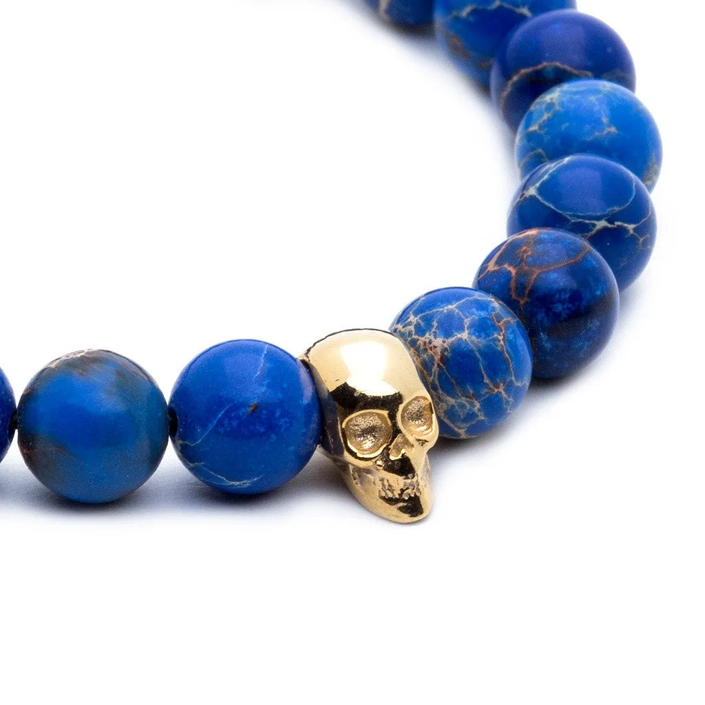 Skull Beaded Bracelet - Silver
