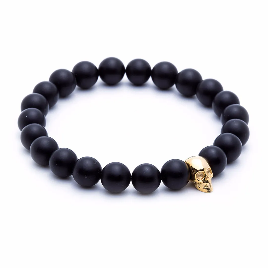 Skull Beaded Bracelet - Silver