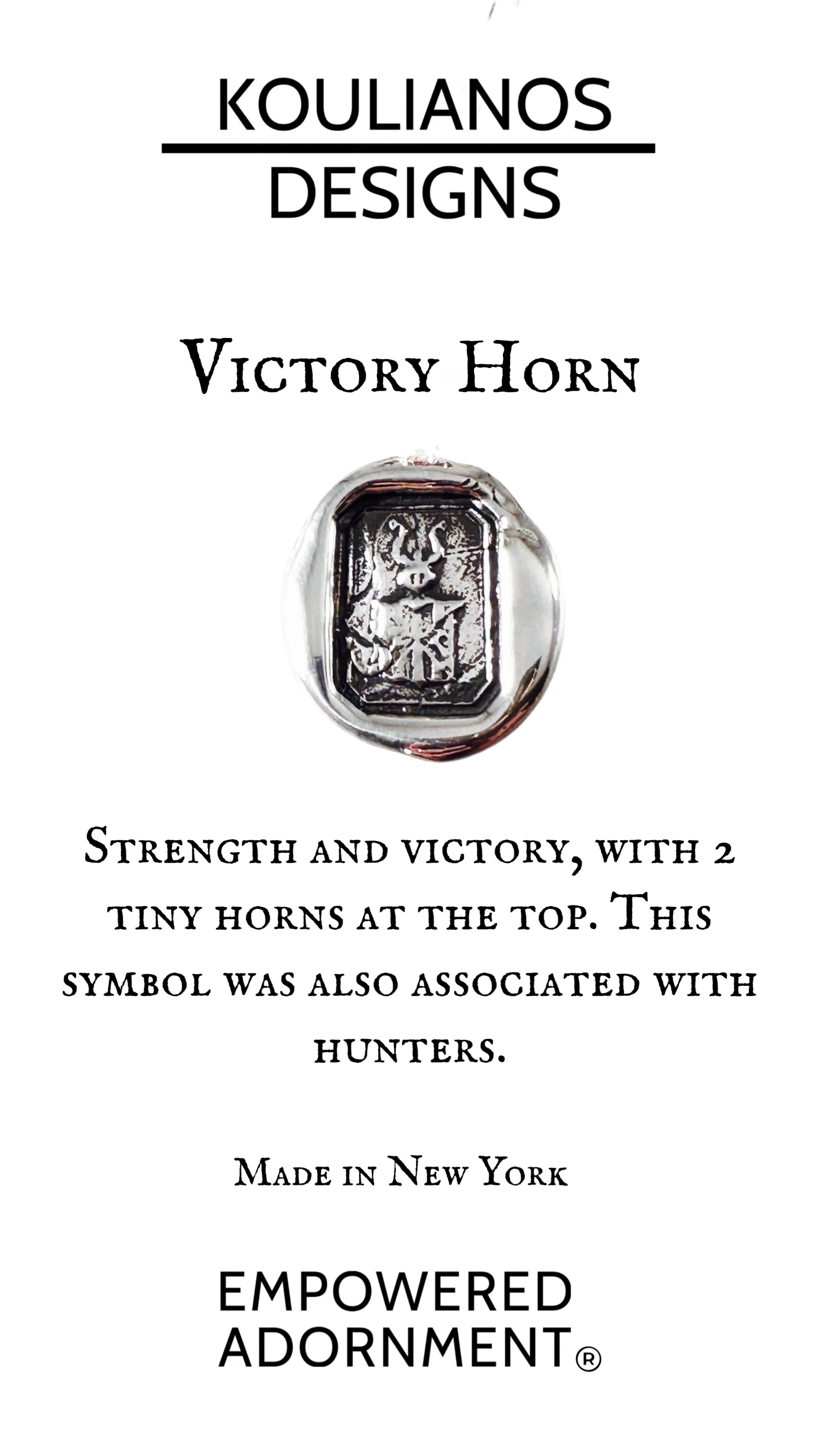 Small Victory Horn Garnet Necklace