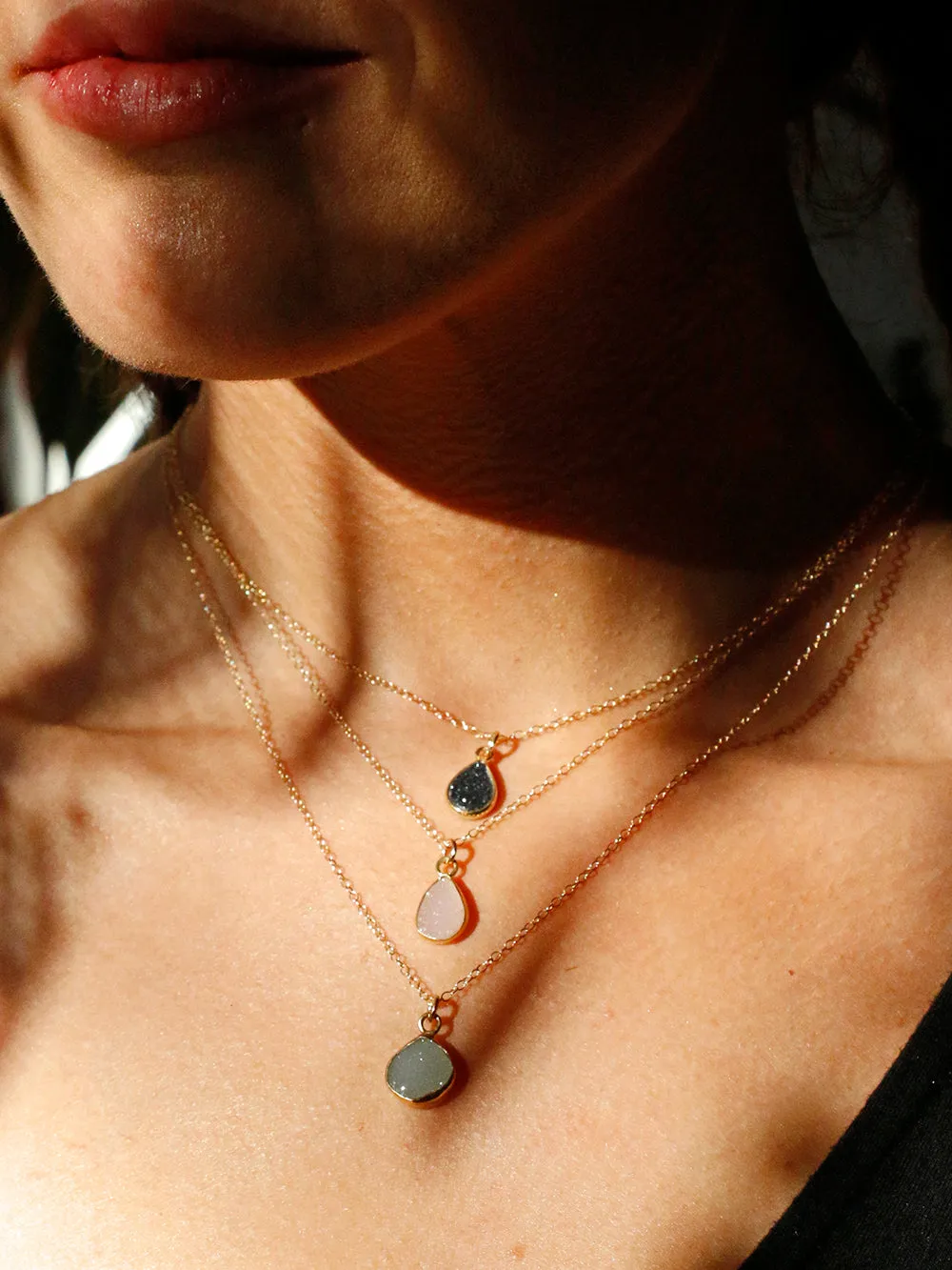 Susan Rifkin Druzy Charm Gold Necklaces | More Colors & Shapes!