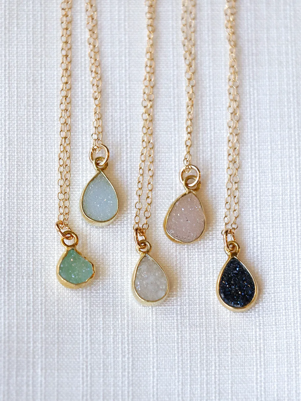Susan Rifkin Druzy Charm Gold Necklaces | More Colors & Shapes!