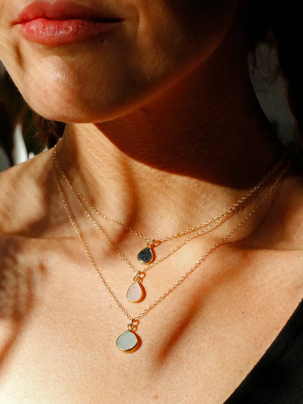 Susan Rifkin Druzy Charm Gold Necklaces | More Colors & Shapes!