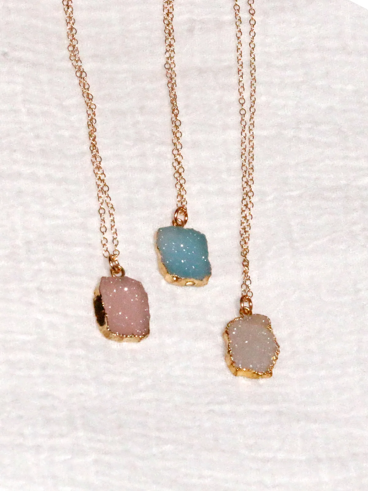 Susan Rifkin Druzy Charm Gold Necklaces | More Colors & Shapes!