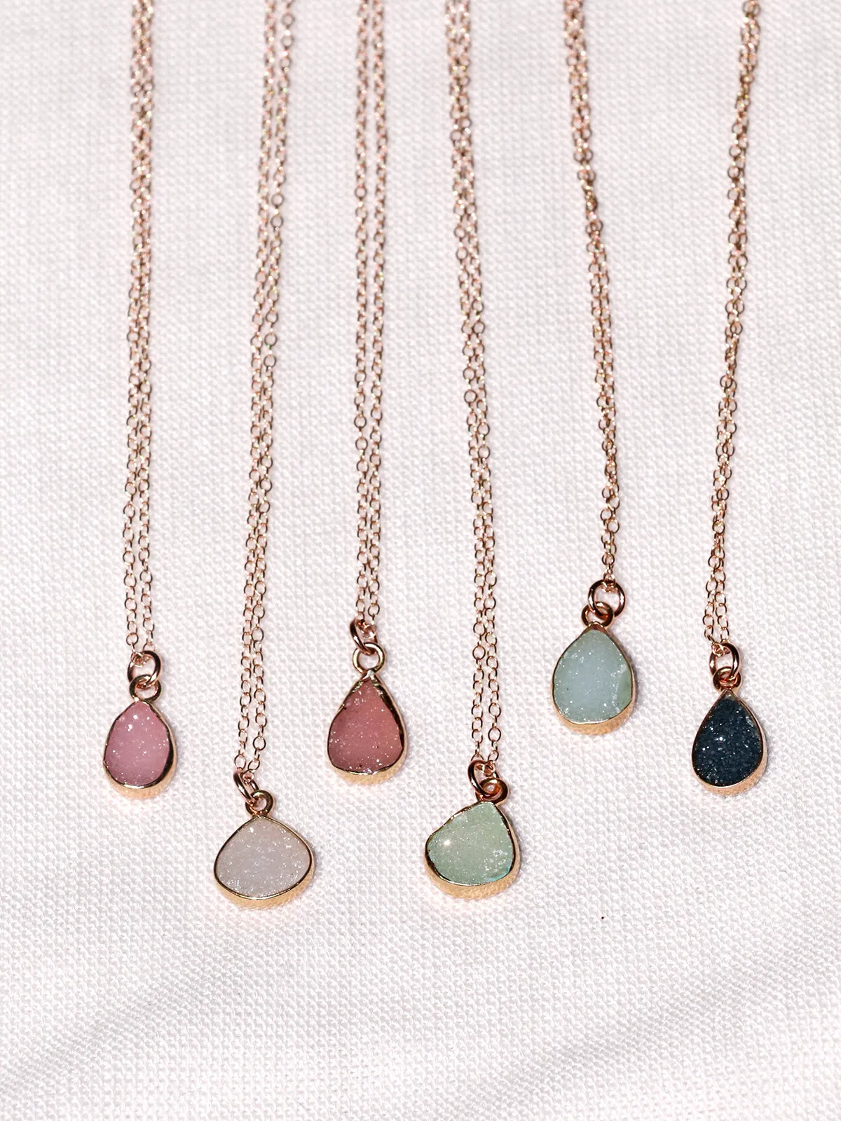 Susan Rifkin Druzy Charm Gold Necklaces | More Colors & Shapes!