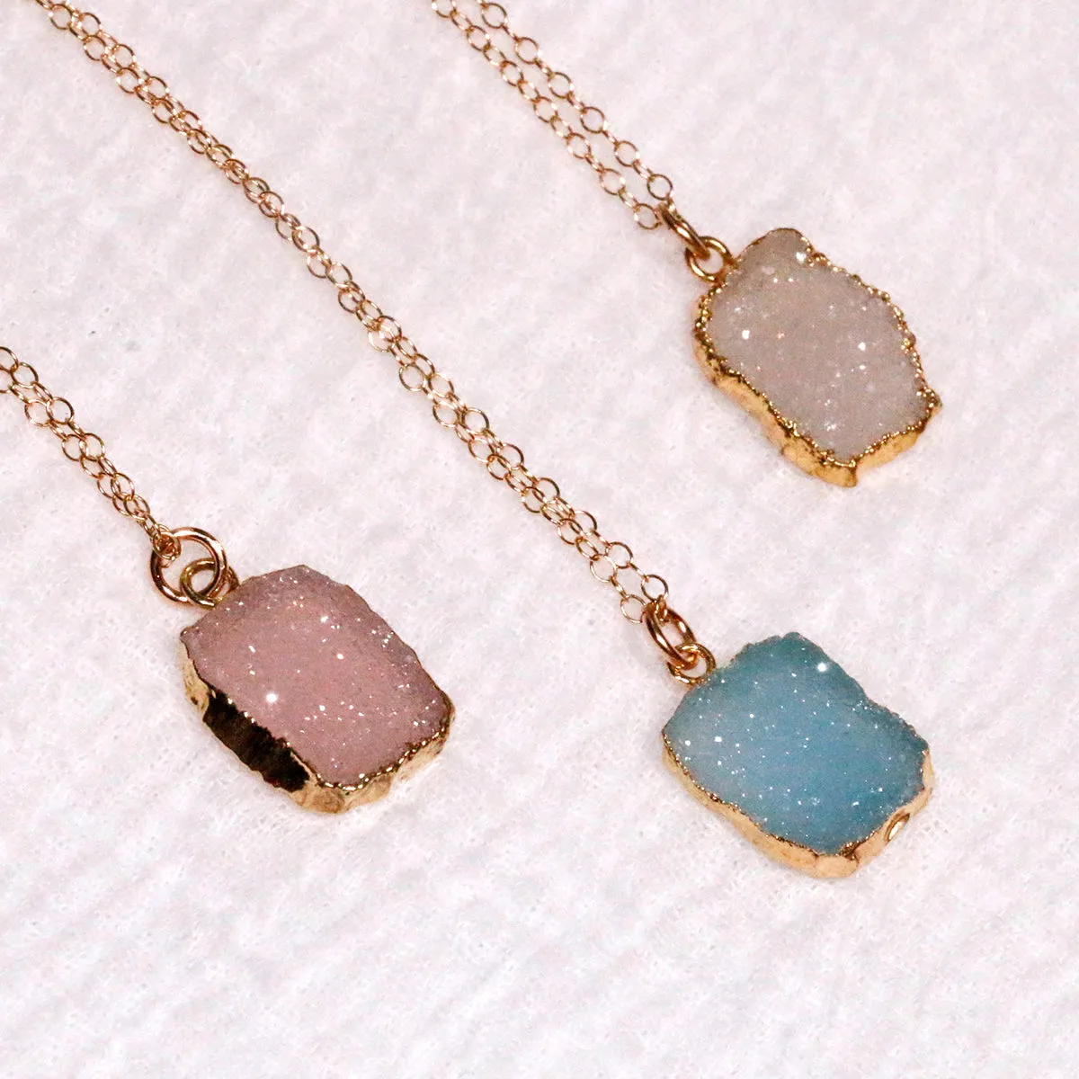 Susan Rifkin Druzy Charm Gold Necklaces | More Colors & Shapes!