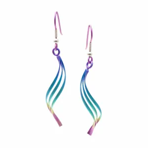 Titanium 3D Rainbow Drop Earrings