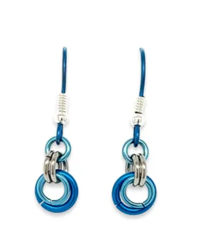 Titanium Blue Linked Drop Earrings