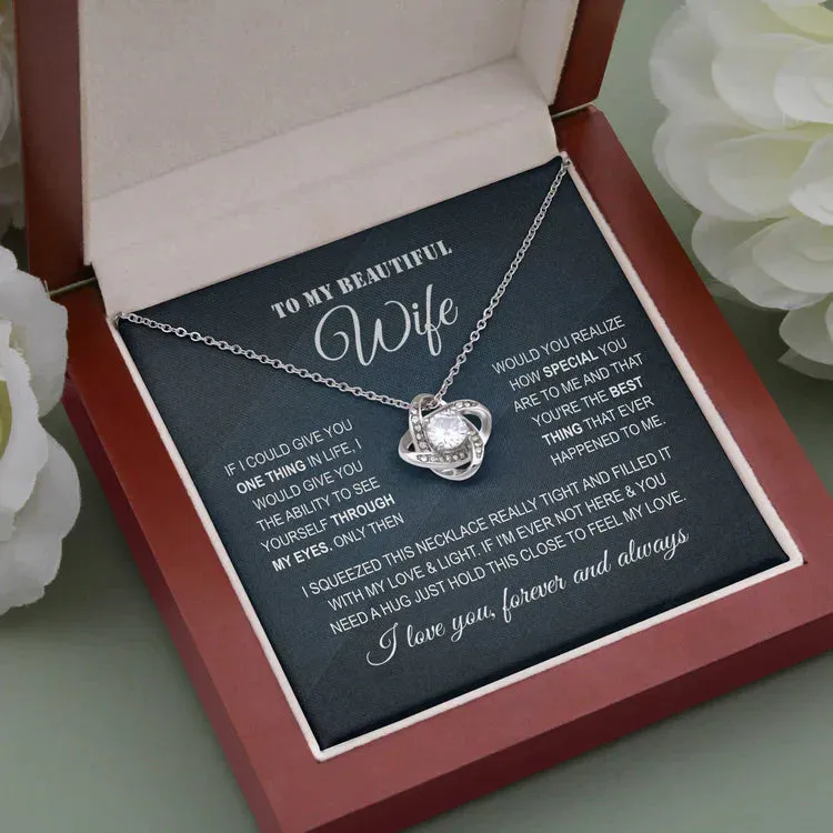 To My Beautiful Wife Necklace, Birthday Gift For Wife, valentine's day gift for wife