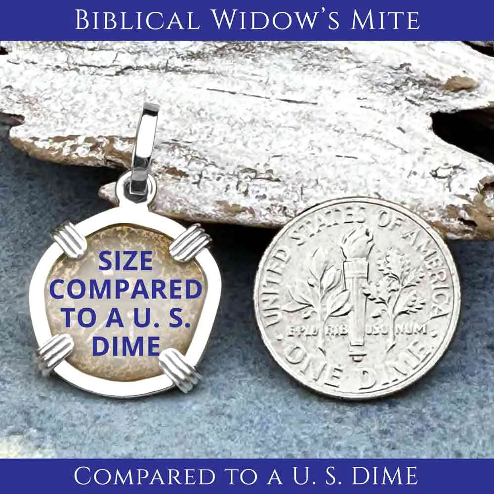 Top Grade Biblical Widow's Mite in 14K Gold Pendant | Artifact #3334