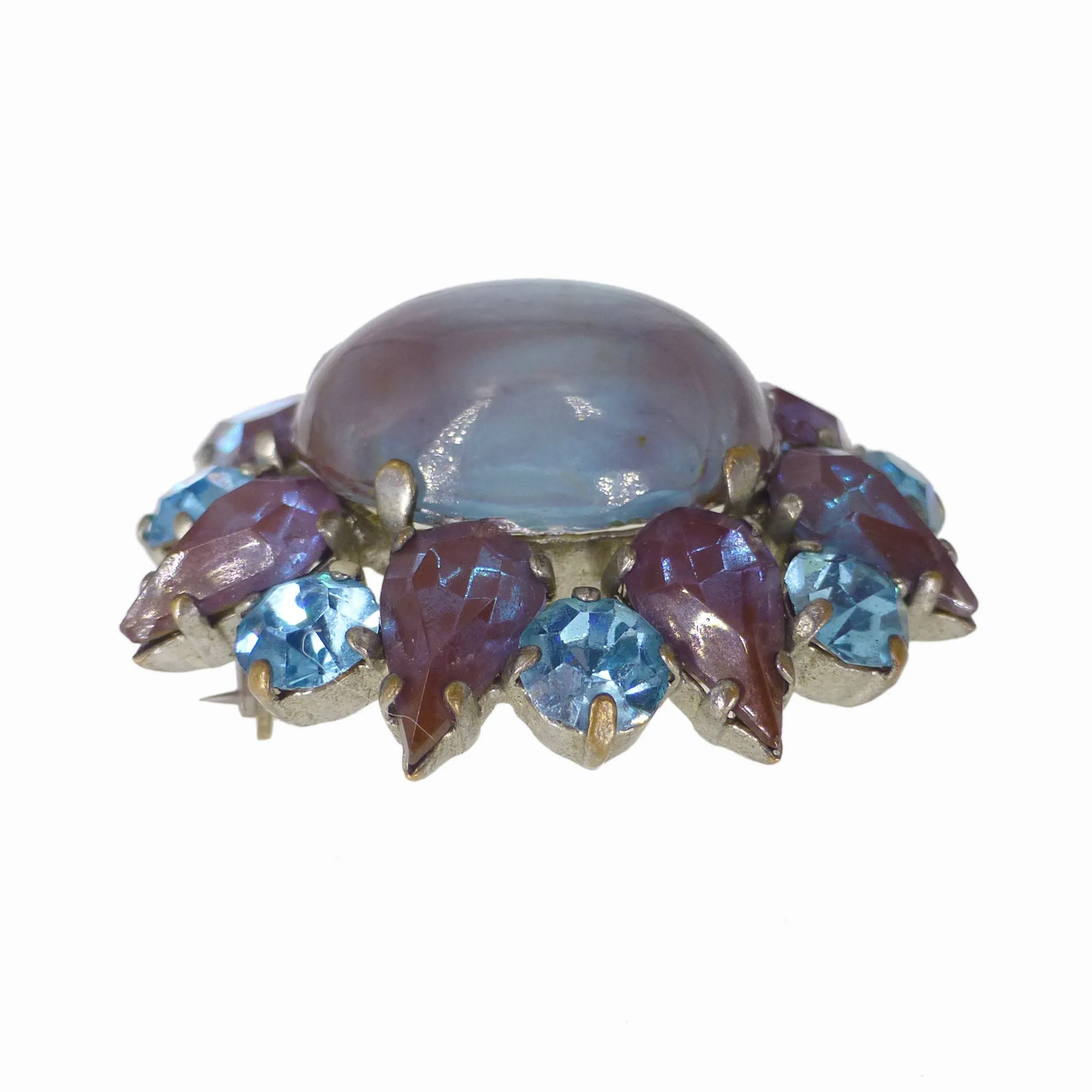 Vintage Saphiret / Sappharine Glass Starburst Brooch