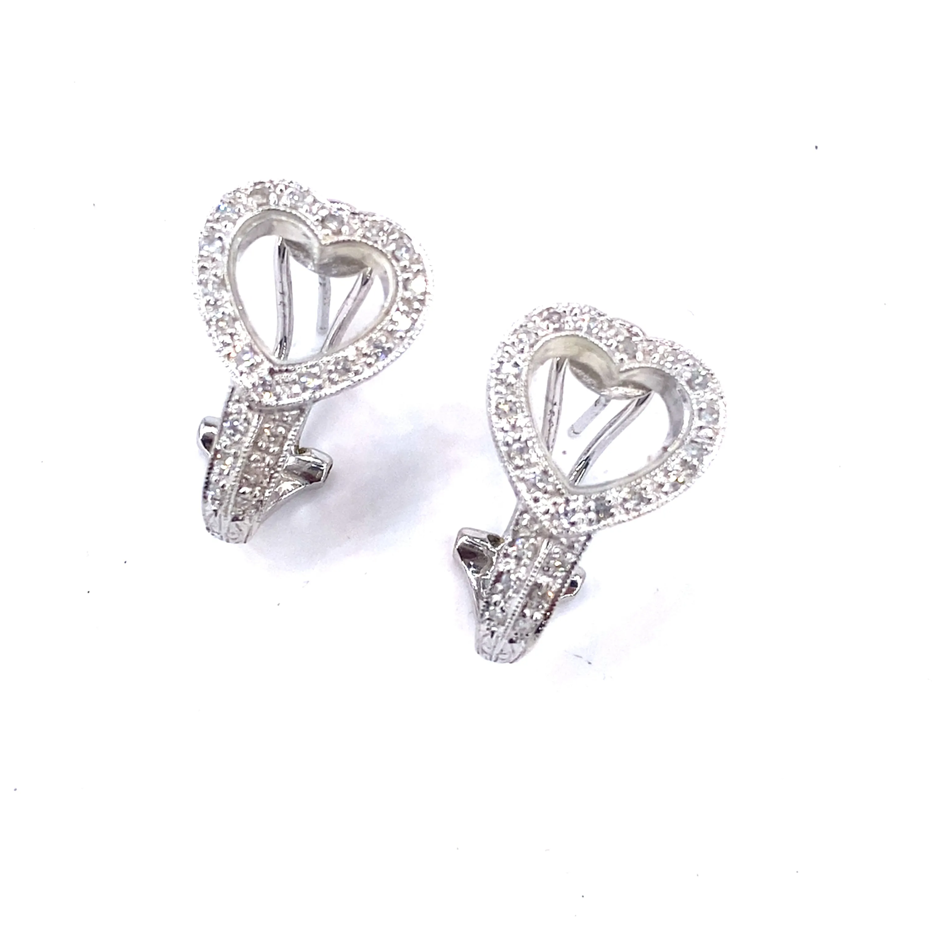 Women’s 18ct White Gold ‘Love Heart’ Earrings -0.40ct Diamonds