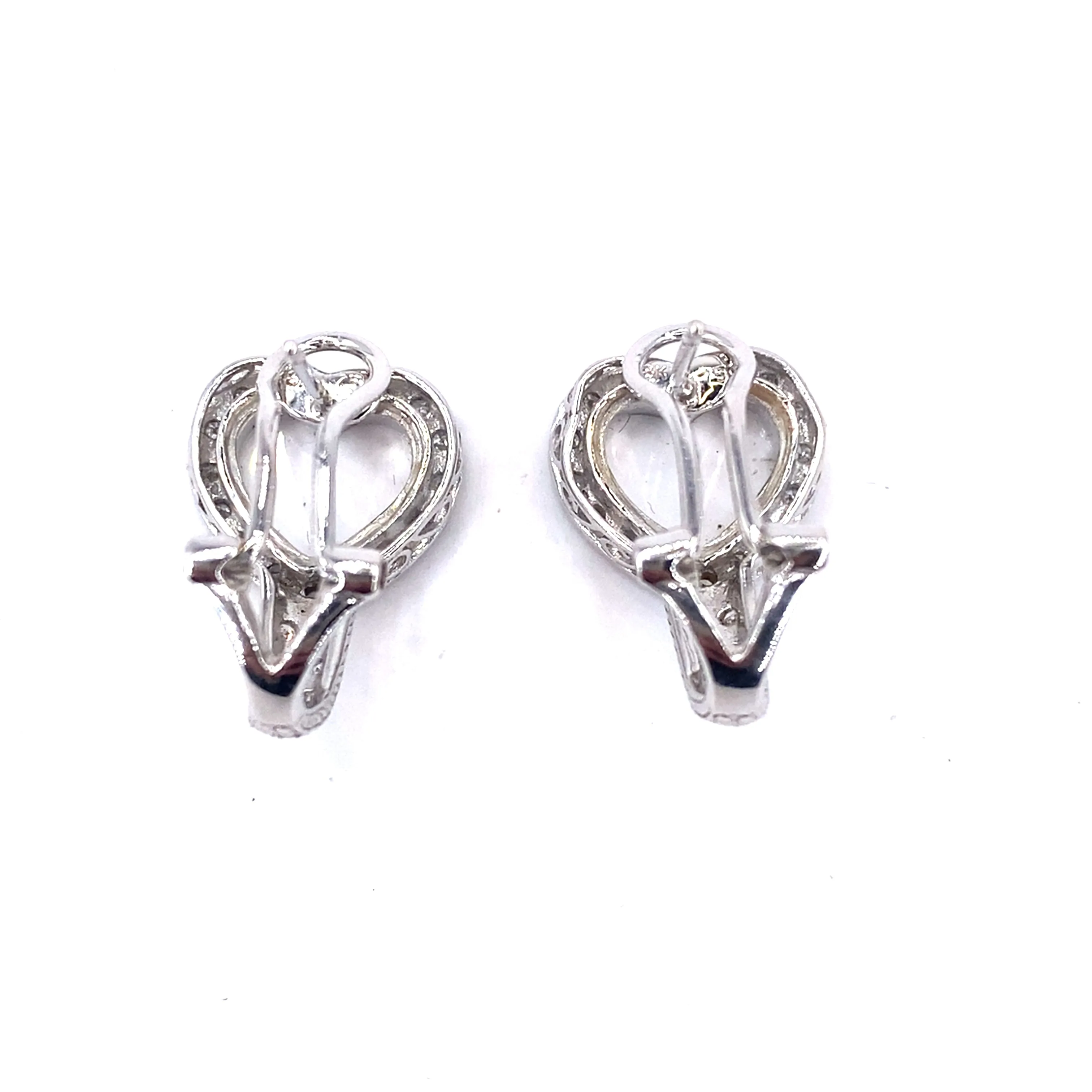 Women’s 18ct White Gold ‘Love Heart’ Earrings -0.40ct Diamonds