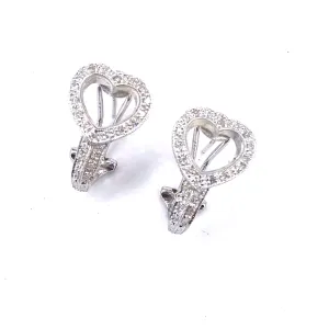 Women’s 18ct White Gold ‘Love Heart’ Earrings -0.40ct Diamonds