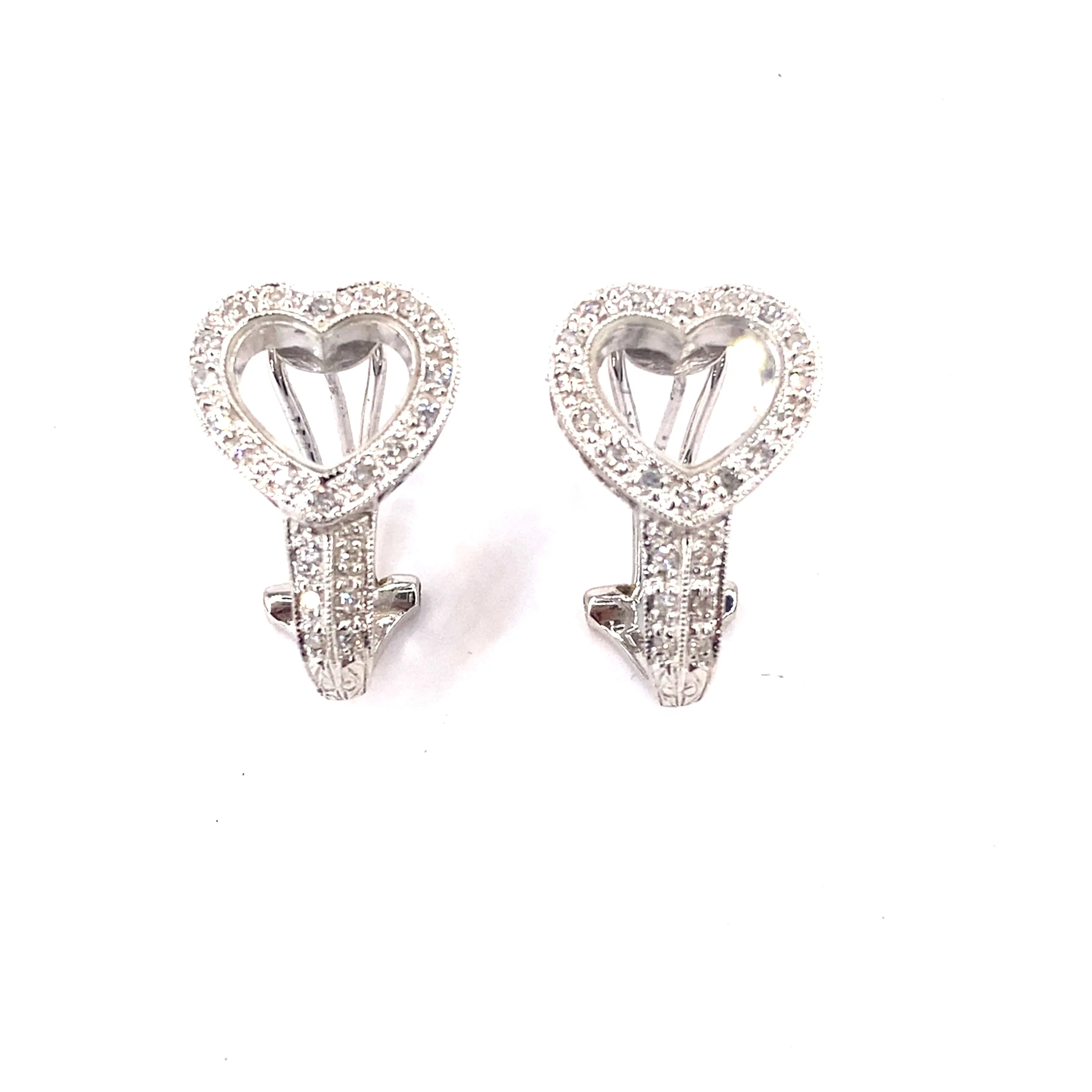 Women’s 18ct White Gold ‘Love Heart’ Earrings -0.40ct Diamonds