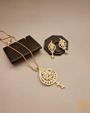 Zevarly Dazzling Crystal Pendant Set